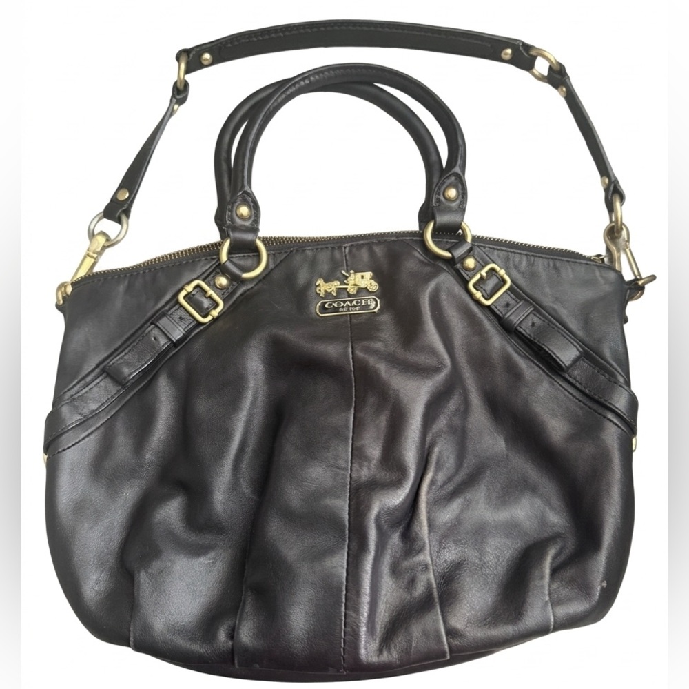 Coach Madison Sophia Satchel Black Leather